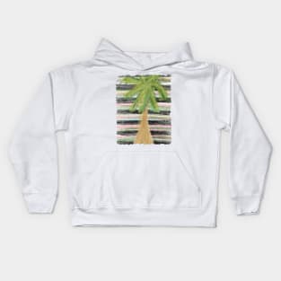 Rainbow Stripe Palm Tree Kids Hoodie